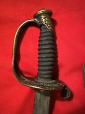 U.S. Civil War Sword Model 1850 Saber-Beautifully ETCHED Bright Blade + Scabbard picture