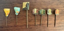 Badge Lot Of 7 construction/office Workers pins Mint Condition Lot All Different