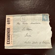 Original WWII Letter to Luverne, Iowa from Watford England Censor Examiner #6919 picture