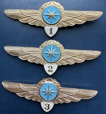 Set of badges of the Civil Air Fleet, civil aviation classes 1, 2, and 3