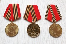 Set of 3 Jubilee Medals Soviet Victory in the Great Patriotic War 1941–1945