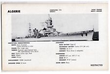 WW2 French Heavy Cruiser Algerie US Naval Intelligence ID Lithograph Card picture