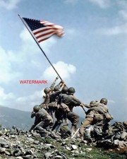 IWO JIMA FLAG RAISING COLORIZED WORLD WAR 2 WWII 8x10 PHOTO PICTURE PHOTOGRAPH