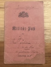 WWI Imperial German Army Military Pass Paul Richter 1915 Western Front History
