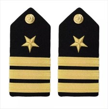 U.S. NAVY Officer Hard SHOULDER BOARD LINE COMMANDER
