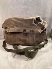 ORIGINAL WWII US ARMY M6 GAS MASK CARRY BAG Distressed Stamped picture