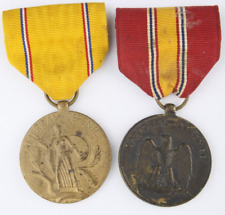 Lot 2 WWII American Defense Medal Vintage National Defense Ribbon picture