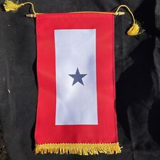 Single blue star military service flag Wood hanger Gold Tassel Trim Fringe small picture