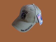 U.S.MILITARY ARMY 10th MOUNTAIN  DIVISION HAT BALL CAP OD GREEN STONE WASHED picture
