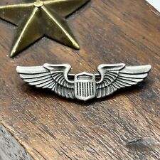 WWII Sterling Army Air Corp Pilot Wing Overseas Hat Pin  C Clasp 1.5