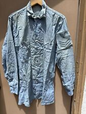 WWII US Navy Chambray Shirt STAINS Size Large Petty Officer picture
