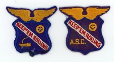 WW2 WWII US Home Front Keep 'Em Rolling ASC patches SSI only 2 that I have seen