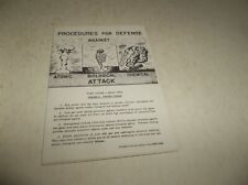 Vtg Army Procedures for Defense Against Attack Foldout Card Atomic Bomb Chemical picture