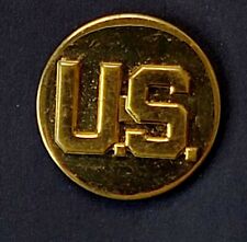 USA Military WWII Army Collar Pin Gold Tone Brass Double Prong M-21 Vintage GUC picture