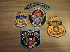 Lot of 5 U.S. Customs Patches Vintage Embroidered Patches ~ Shield Eagle Badges