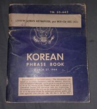 WW2 Language Guide Book War Department 1944 KOREAN TM 30-342 picture