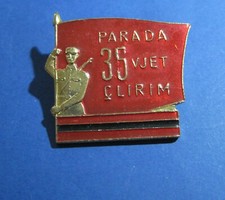 ALBANIA – 35th Anniversary Parade Medal Pin – Socialist Era Participation Badge