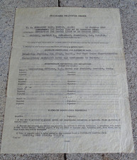 WWII US Sub base Kodiak Alaska standard transfer order, carbon copy