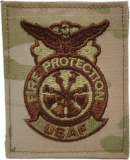 Air Force Fire Protection Badge - Deputy Chief OCP Patch - 4 Bugles