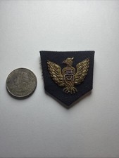 Vintage Japanese High School Gakuran Student Cap Badge Embroidered Eagle Kanji 高