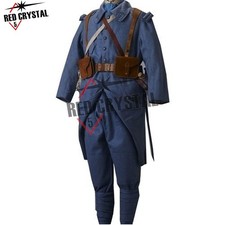 French Soldier 1916-18 Soldiers Reproduction Army Uniform Blue Wool Handmad Coat