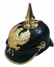 Vintage Brass Officer's Spike Helmet WWI German Pickelhaube Fr Prussian Leather picture