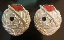 2 Vintage East German Paramilitary Organization KDA Marksmanship Badge Gun Pin  picture