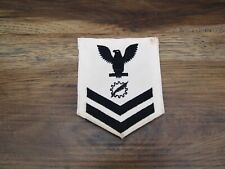 Vintage World War 2 WWII Navy Patch Eagle Gear With Feather White 2 / 3 Stripes picture