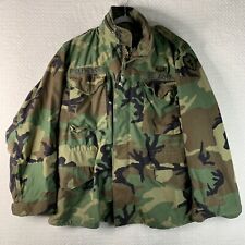Vintage US Army Woodland Camo Cold Weather M65 Field Jacket Medium Regular picture