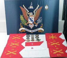 1 Military Flag , 7 Guidons & 9 Challenge Coins Lot ( Red Description) picture