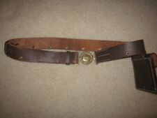 Repro WWII US Army officer dress leather brass clasp belt w/ M1911 ammo pouch  picture