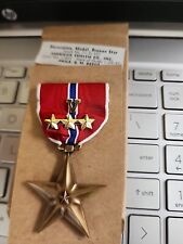 WW2 in Dated Box-1-29- 1945 -USN/USMC Bronze Star Medal W/ Combat V +Gold Stars picture