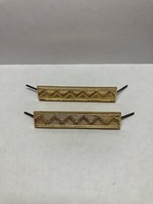 1 Pair Soviet Era Czech Army Gold Rank Bar Insignia Pins - Slovak Military Badge