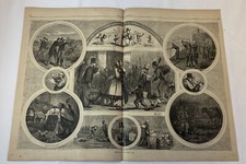 1864 magazine engraving~16x22~ THE FIRST OF APRIL Civil War April Fool's Day