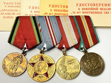 Soviet Medal Set with Documents Cold War WW2 Jubilee Army USSR