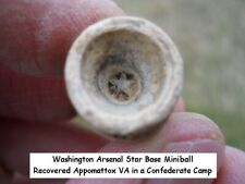 1 Old Rare Vintage Antique Civil War Relic Washington Arsenal Star Base Bullet picture