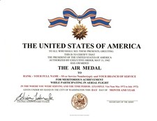The Air Medal Replacement Certificate Army Navy Air Force Marines Coast Guard