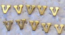 MILITARY MEDAL RIBBON ATTACHMENT LETTER "V" FOR VALOUR PACK OF 10 DEVICES