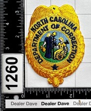 Dealer Dave Military NORTH CAROLINA DEPARTMENT OF CORRECTIONS CLOTH BADGE (1260)