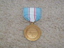 US Antarctic Expedition Medal Full Size Gold Tone w Ribbon picture