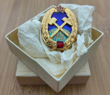 RARE Vintage Soviet badge for graduating from the USSR Mining Institute.