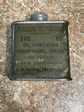 Vintage Military Oil Lubricating Light Preservative Tin Can 2 oz PS STANDARD OIL picture