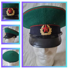 Soviet KGB Border Guard Officer Visor Cap USSR Military Hat Russian Army Uniform