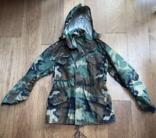 US Army Military Cold Weather Camo Field Jacket Sz S Reg 8415-01-099-7831 Hood picture