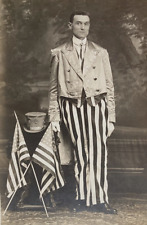 RARE  WW1 U.S. WARTIME ' UNCLE SAM ' c.1917 PHOTO POSTCARD RPPC picture