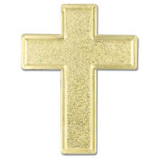GOLD COLOR CATHOLIC CHRISTIAN CROSS  LAPEL PIN  picture