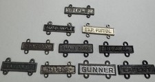 U.S. Army WWII Qualification Bars Badge Lot Of 10 Shooter Marksmanship Tags