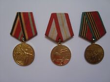 THREE ORIGINAL VINTAGE RUSSIAN COLD WAR MEDAL GROUP SUPERB picture