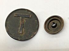 WW1 Enlisted Division Supply TRAIN Bronze Screw Back Collar Button picture