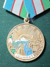 UZBEKISTAN Rep Medal “SUHRAT“ Labor Glory Numbered # 119491
